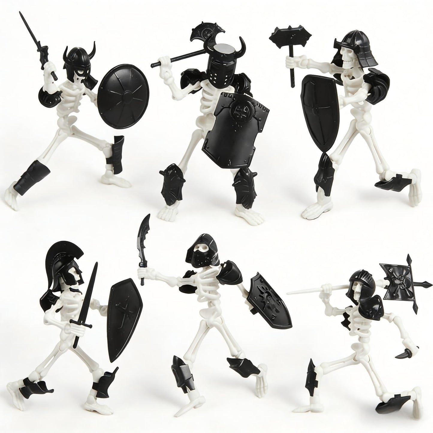 FortiTrust 6 Pack T13 Action Figure Set – Skeleton Mini Figures, Movable Joints, DIY Assembly, 3D Printed Toys