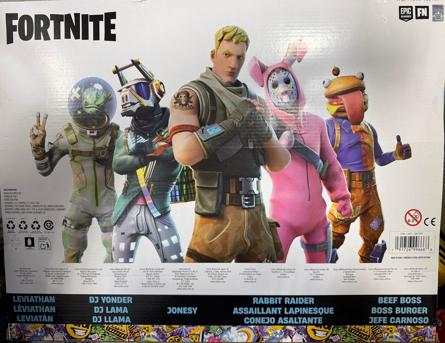 Fortnite 6-Inch Action Figure 5-Pack with Virtual Items and Deep Frost Wrap – Leviathan, DJ Yonder, Jonesy, Rabbit Raider, Beef Boss
