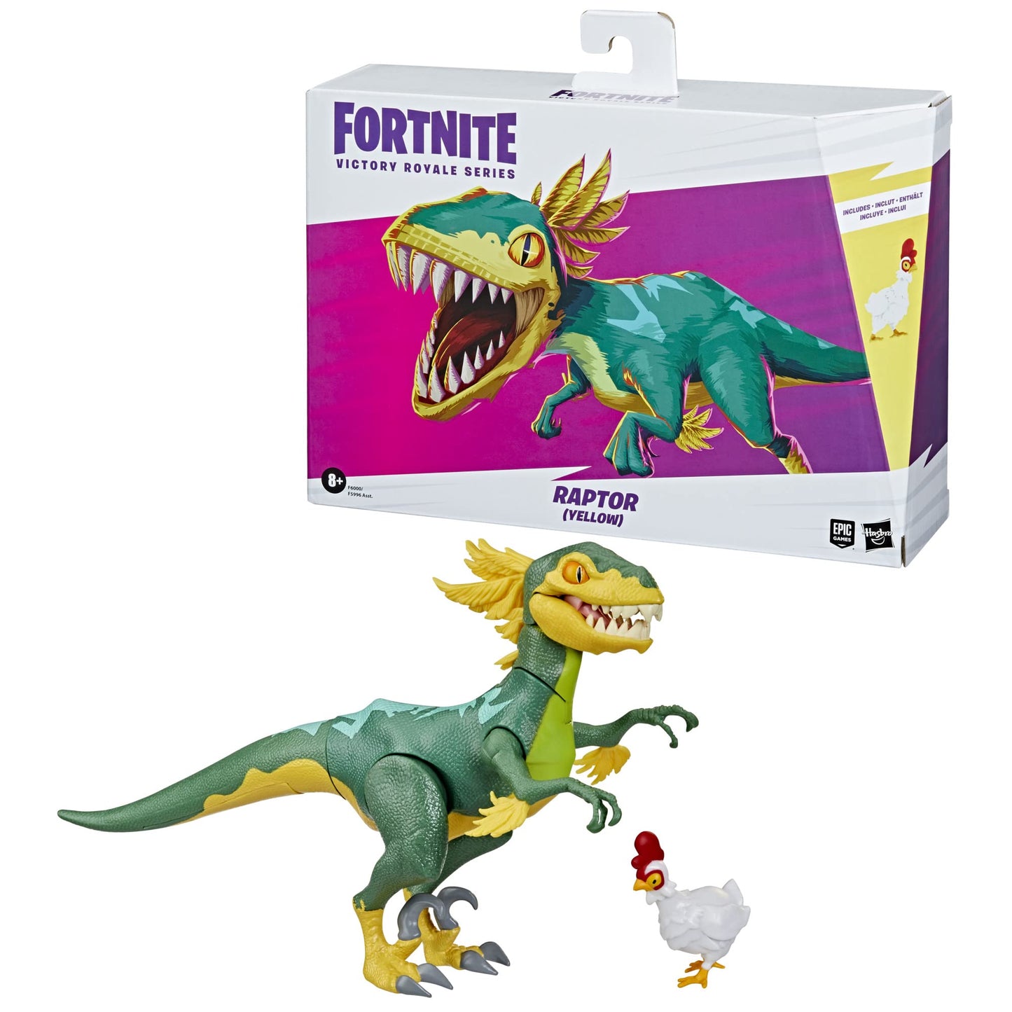 Fortnite Victory Royale Series Raptor Figure (Yellow) – 6-Inch Collectible with Accessories