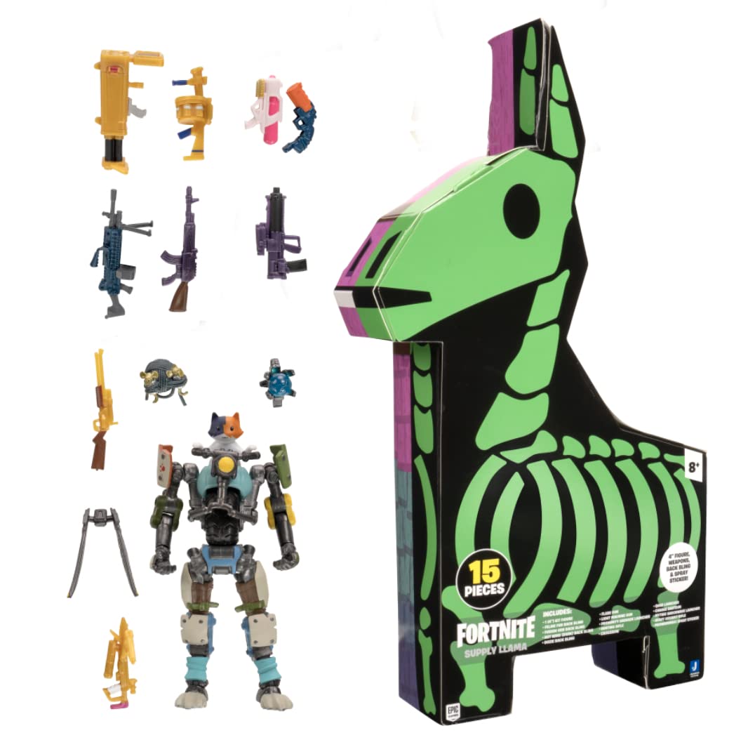 Fortnite Supply Llama Kit Figure – 12.5-Inch X-Ray Llama with 9 Weapons & 4 Back Bling