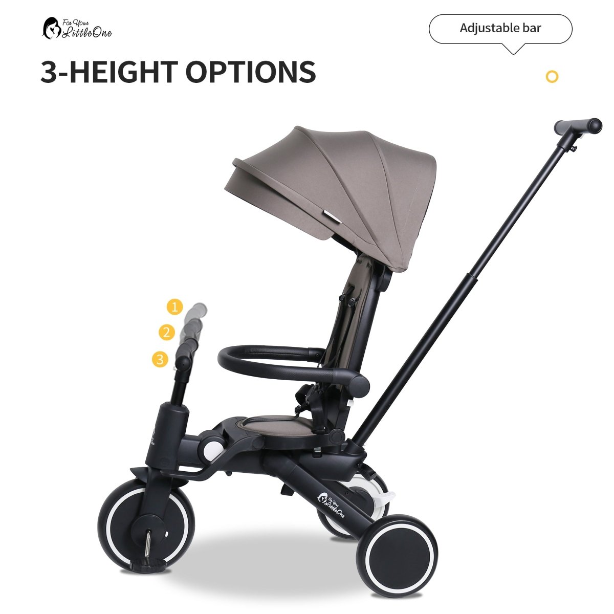 Foryourlittleone Xplor Plus 6 in 1 Foldable Trike - Green (10m-4y)