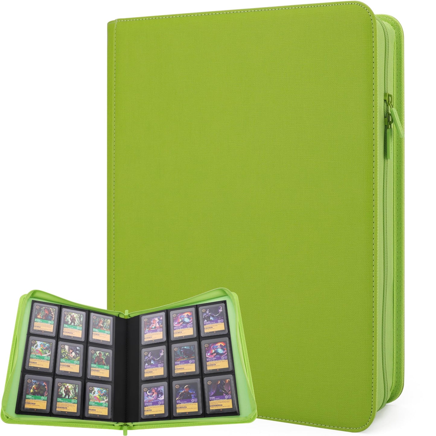FORZAROCKET 324 Toploader Binder – 9-Pocket Zippered Ringless Album for TCG & Sports Cards | PU Leather Side-Load