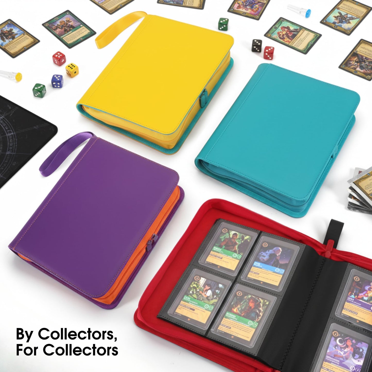 FORZAROCKET 324 Toploader Binder – 9-Pocket Zippered Ringless Album for TCG & Sports Cards | PU Leather Side-Load