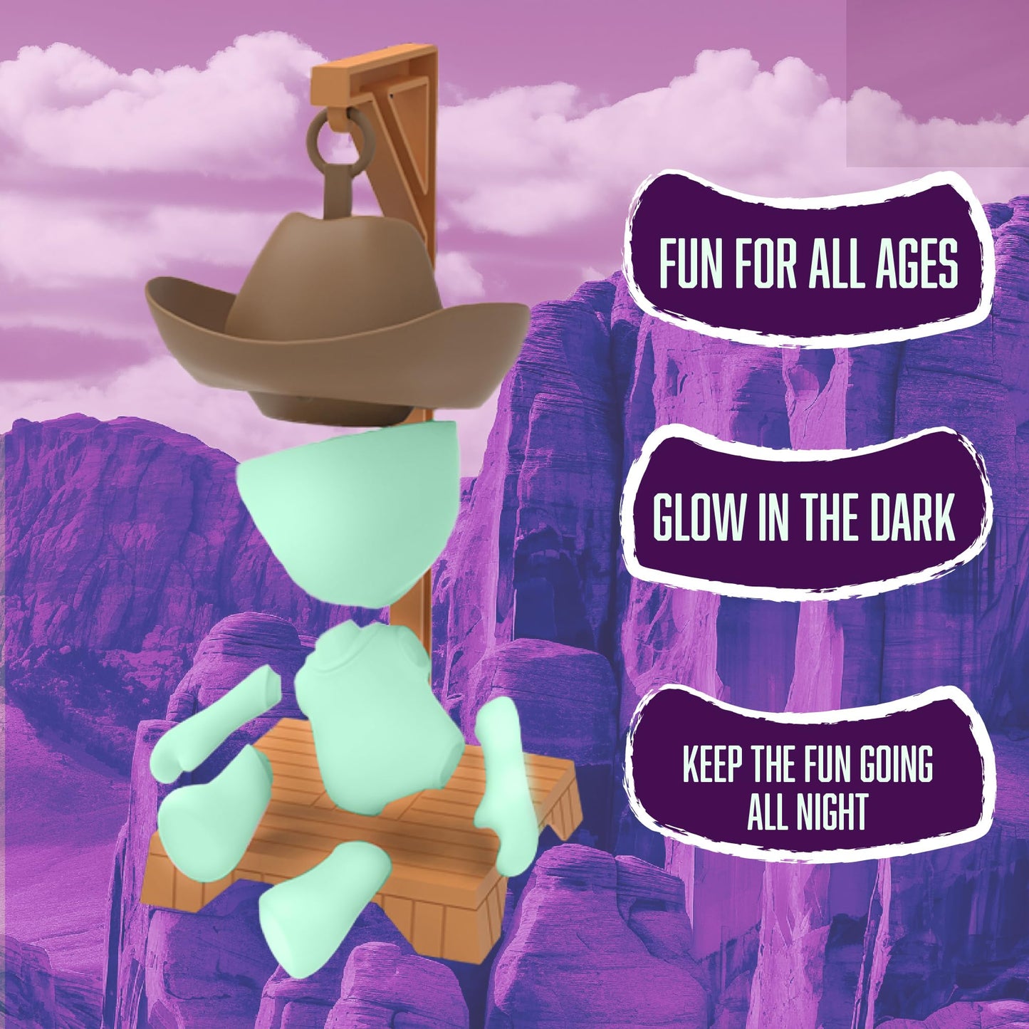 Fotorama Hankman Glow Magnetic Hangman Game – Glow in the Dark Travel Toy