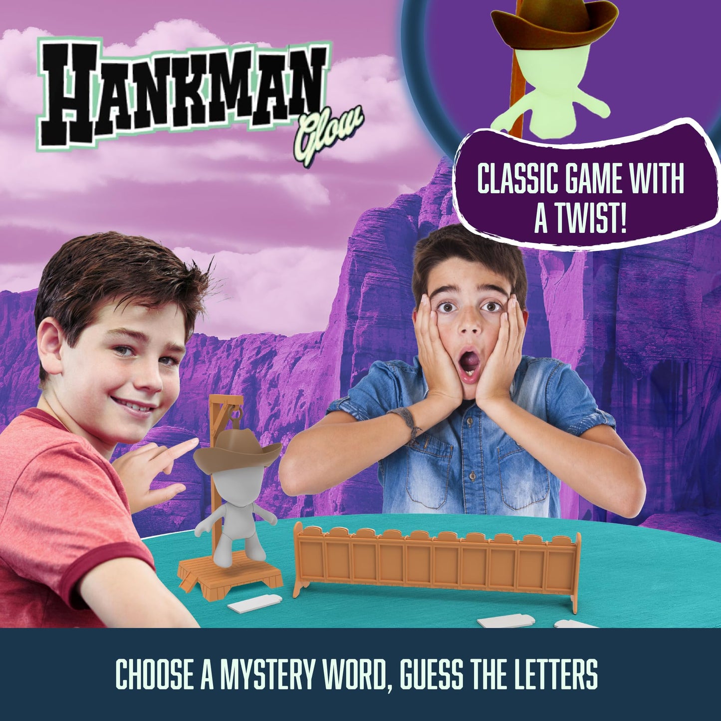 Fotorama Hankman Glow Magnetic Hangman Game – Glow in the Dark Travel Toy