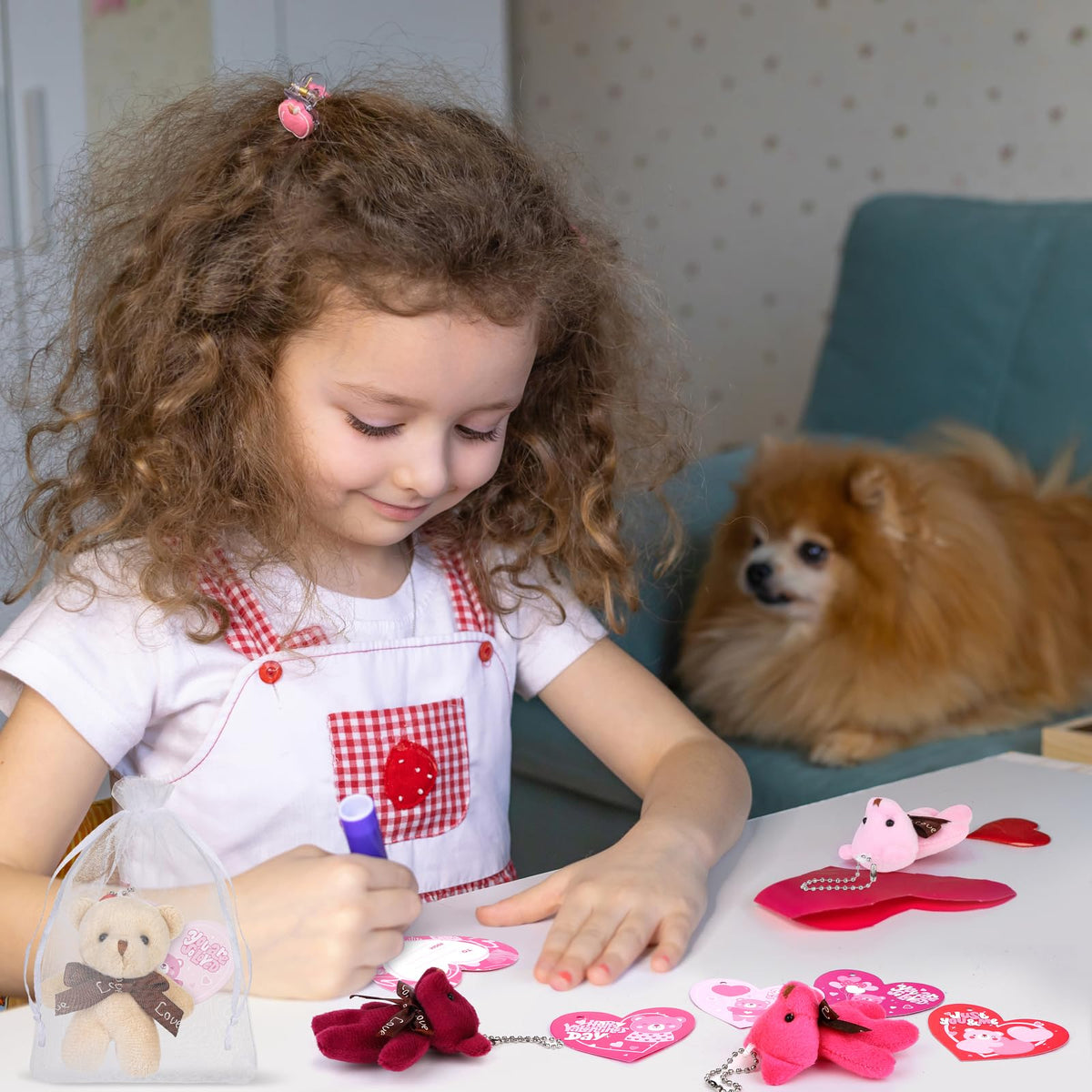 Fovths 32-Pack Valentine Bears with Heart Cards – Plush Teddy Gifts & Party Favors