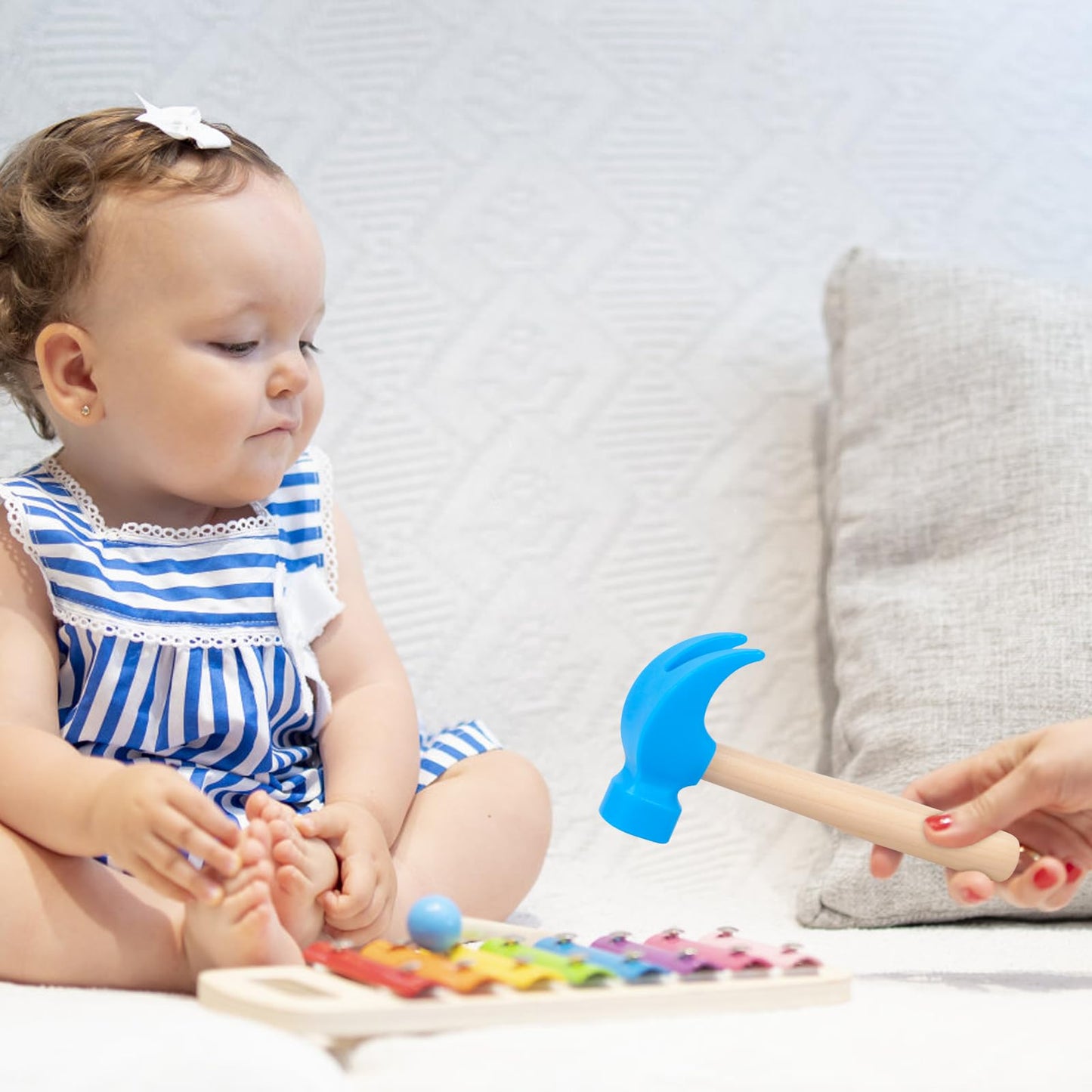 Fowecelt Wooden Hammer Toys – Educational, Safe & Durable (Blue)