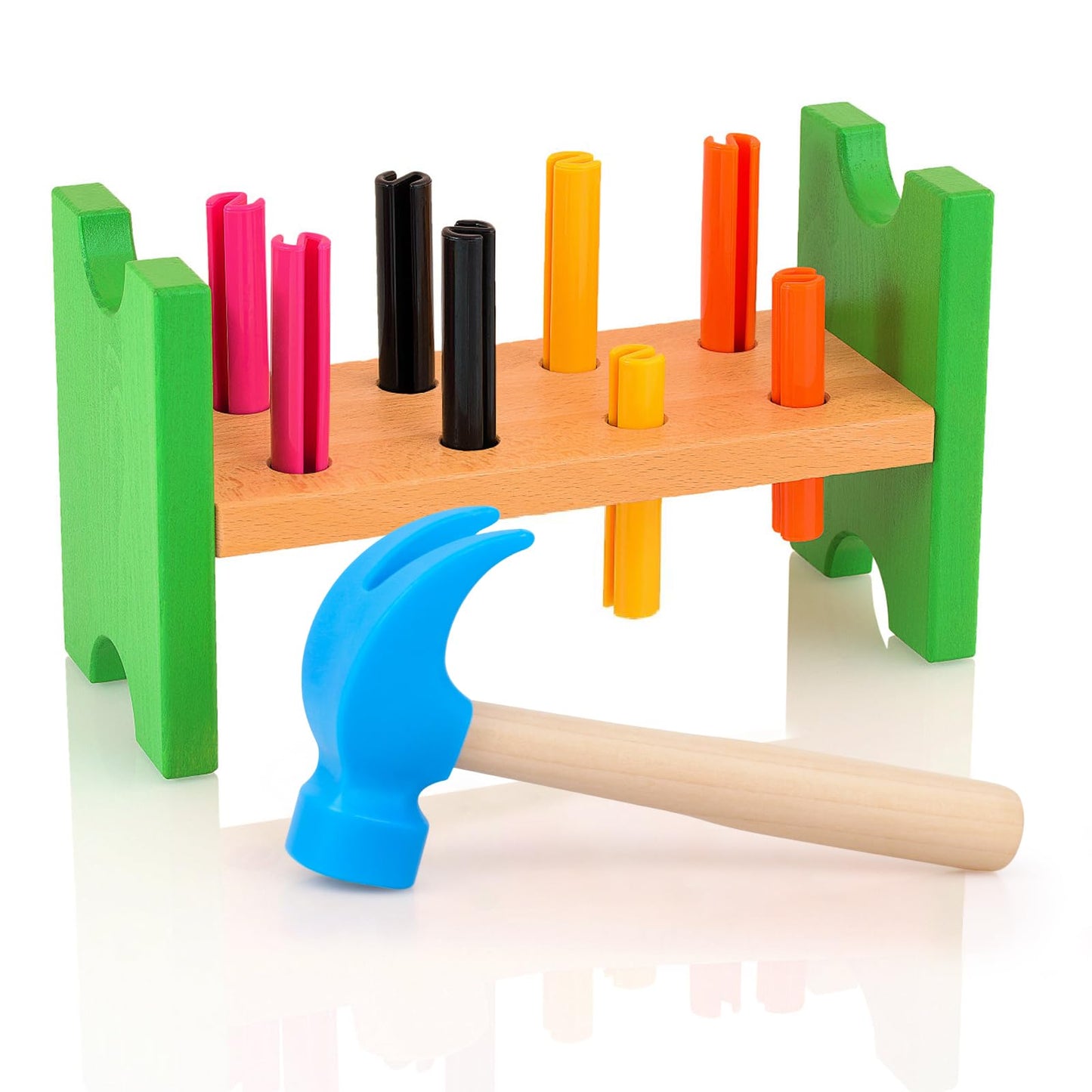 Fowecelt Wooden Hammer Toys – Educational, Safe & Durable (Blue)