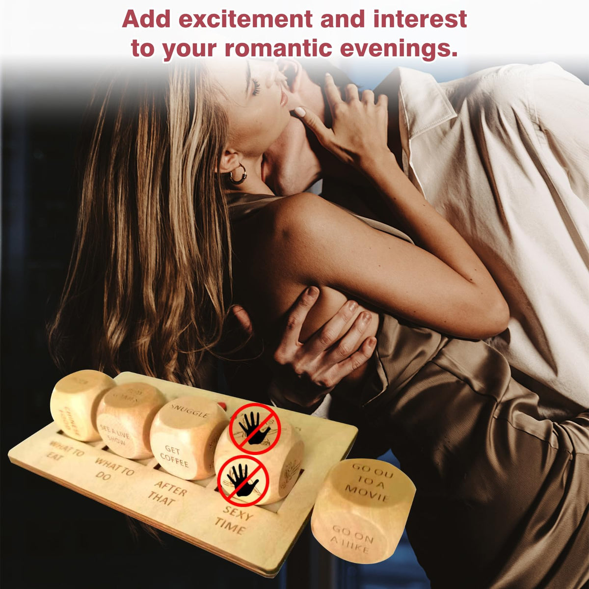FOWSEEK Date Night Dice — Portable Wooden Couple's Game for Romantic Nights (Valentine's, Anniversary, Birthday Gift)
