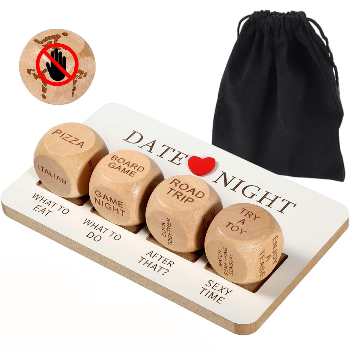 FOWSEEK Date Night Dice — Portable Wooden Couple's Game for Romantic Nights (Valentine's, Anniversary, Birthday Gift)