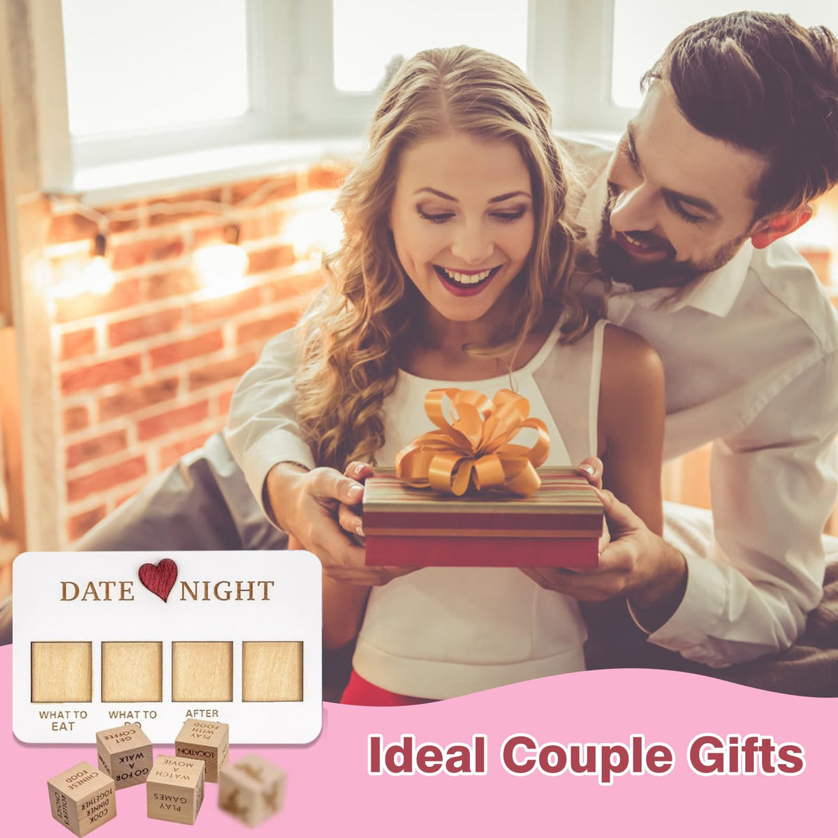 FOWSEEK Date Night Dice – Portable Wooden Couple’s Idea Dice for Romantic Nights