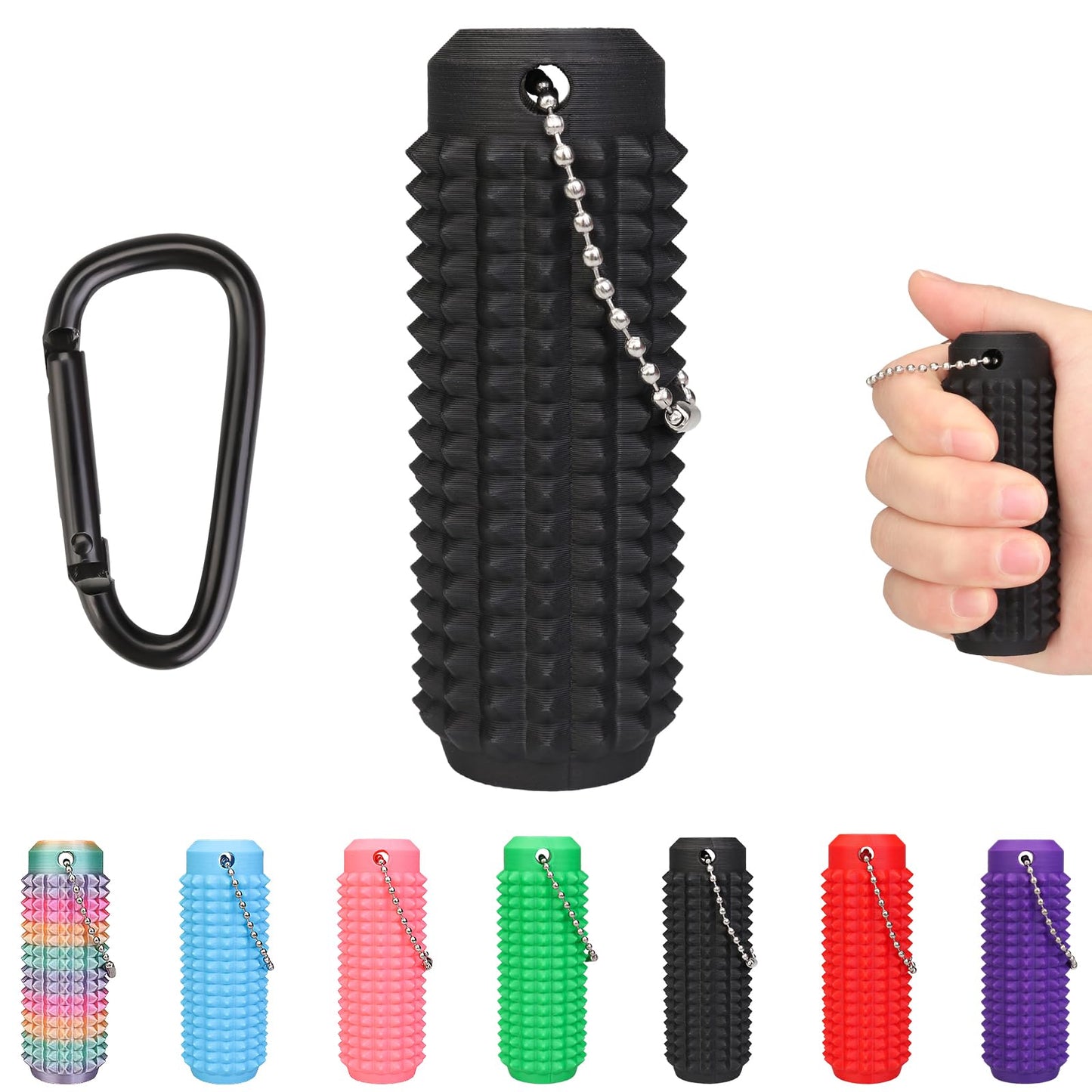 FOWSRHRG Little Ouchies Spiky Fidget — Portable Anxiety Relief Keychain Toy, Silent, Black