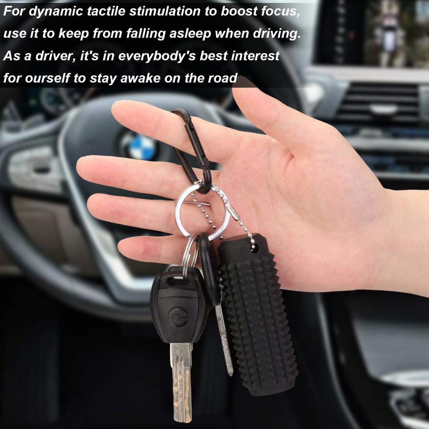 FOWSRHRG Little Ouchies Spiky Fidget — Portable Anxiety Relief Keychain Toy, Silent, Black