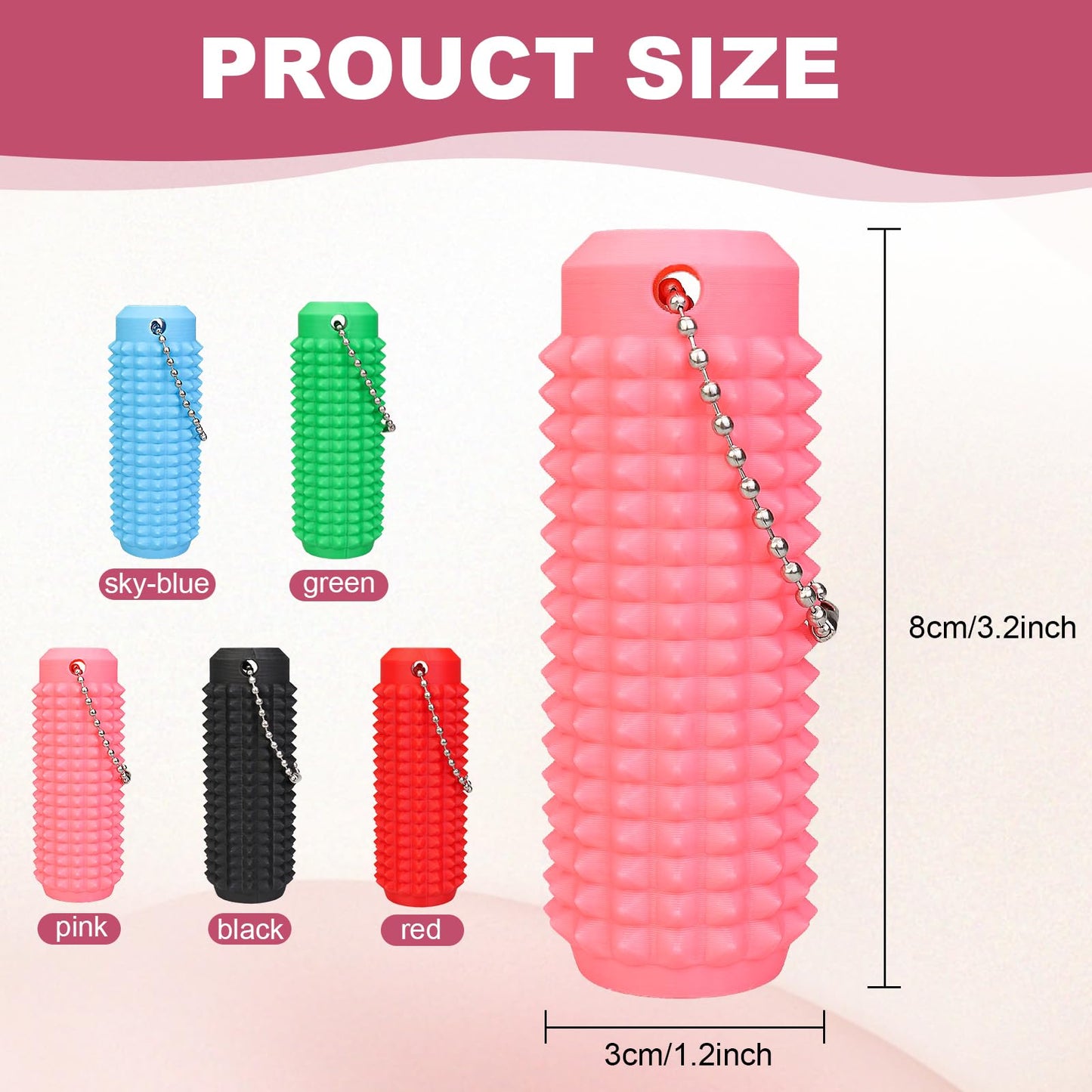 Little Ouchies Spiky Fidget by FOWSRHRG – Portable, Quiet Anxiety Relief Toy (Pink) | Dual-Mode Sensory Tool