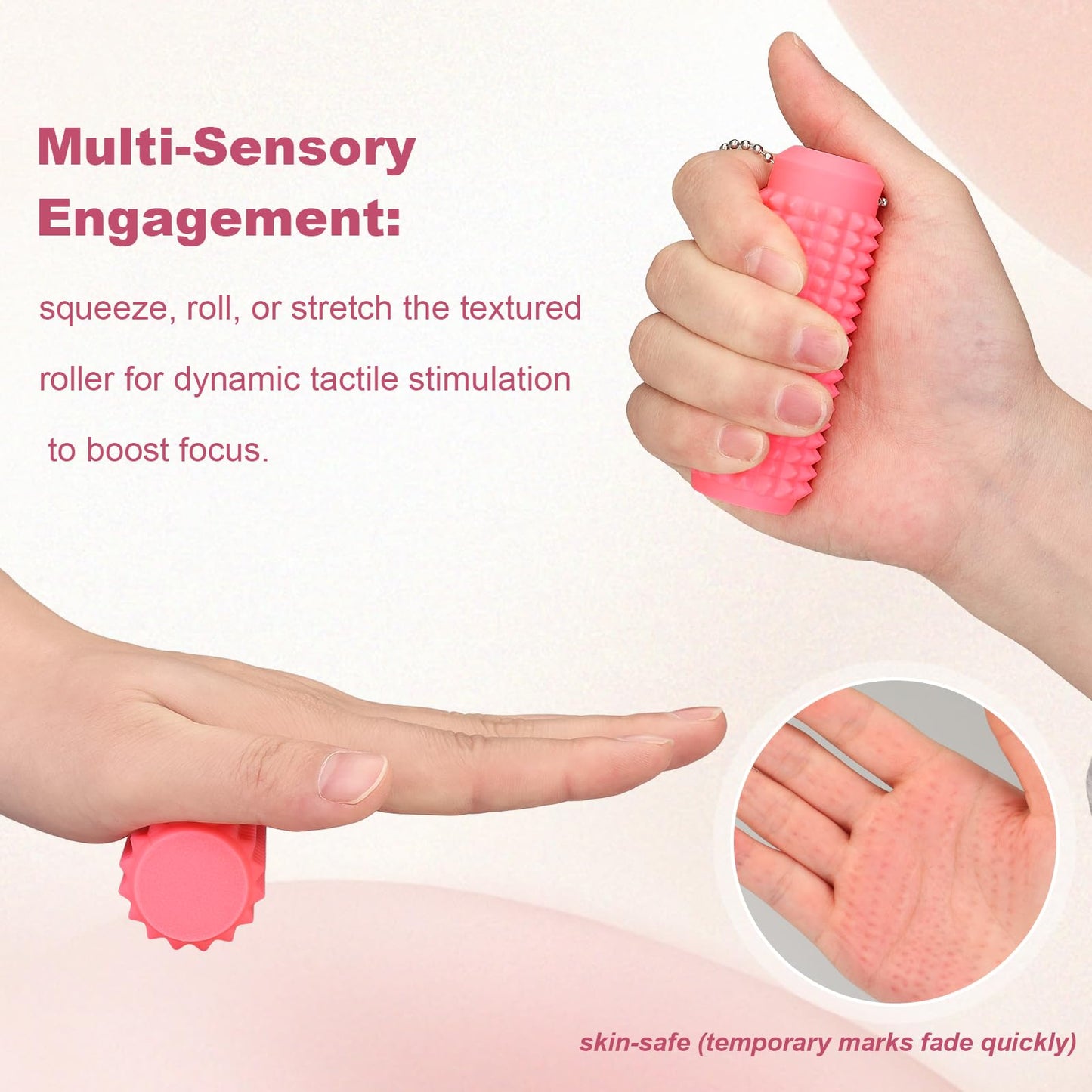 Little Ouchies Spiky Fidget by FOWSRHRG – Portable, Quiet Anxiety Relief Toy (Pink) | Dual-Mode Sensory Tool