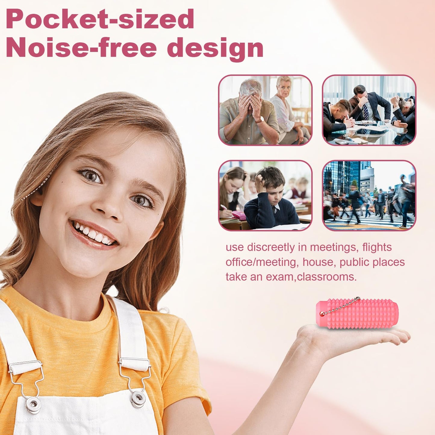 Little Ouchies Spiky Fidget by FOWSRHRG – Portable, Quiet Anxiety Relief Toy (Pink) | Dual-Mode Sensory Tool