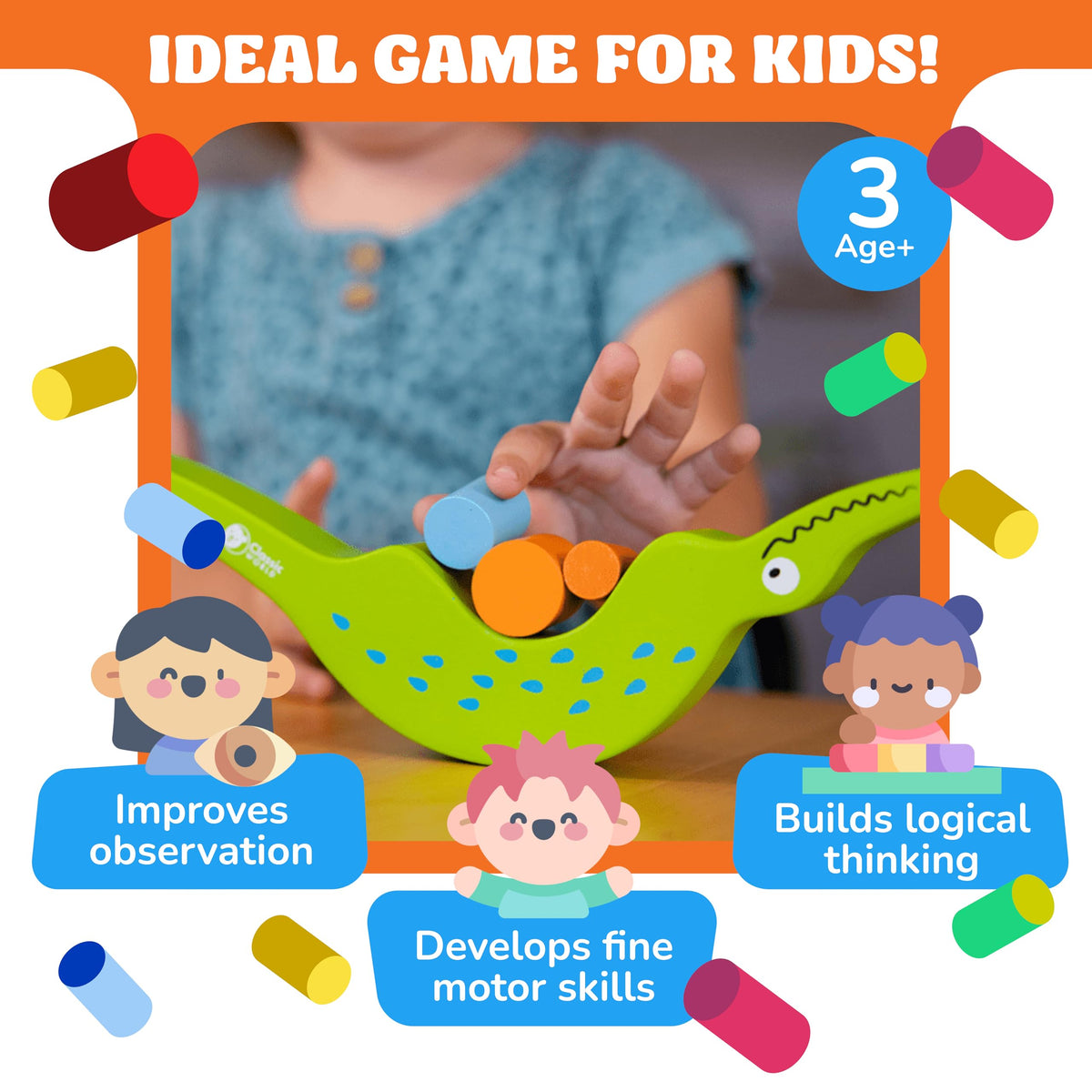 FoxMind Don't Rock The Croc – Toddler & Family Board Game for 3-5 Year Olds