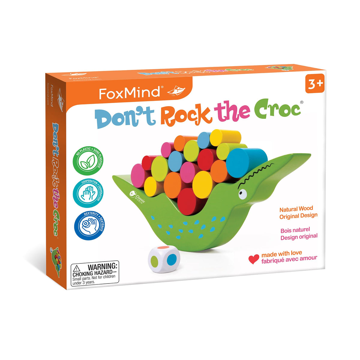FoxMind Don't Rock The Croc – Toddler & Family Board Game for 3-5 Year Olds