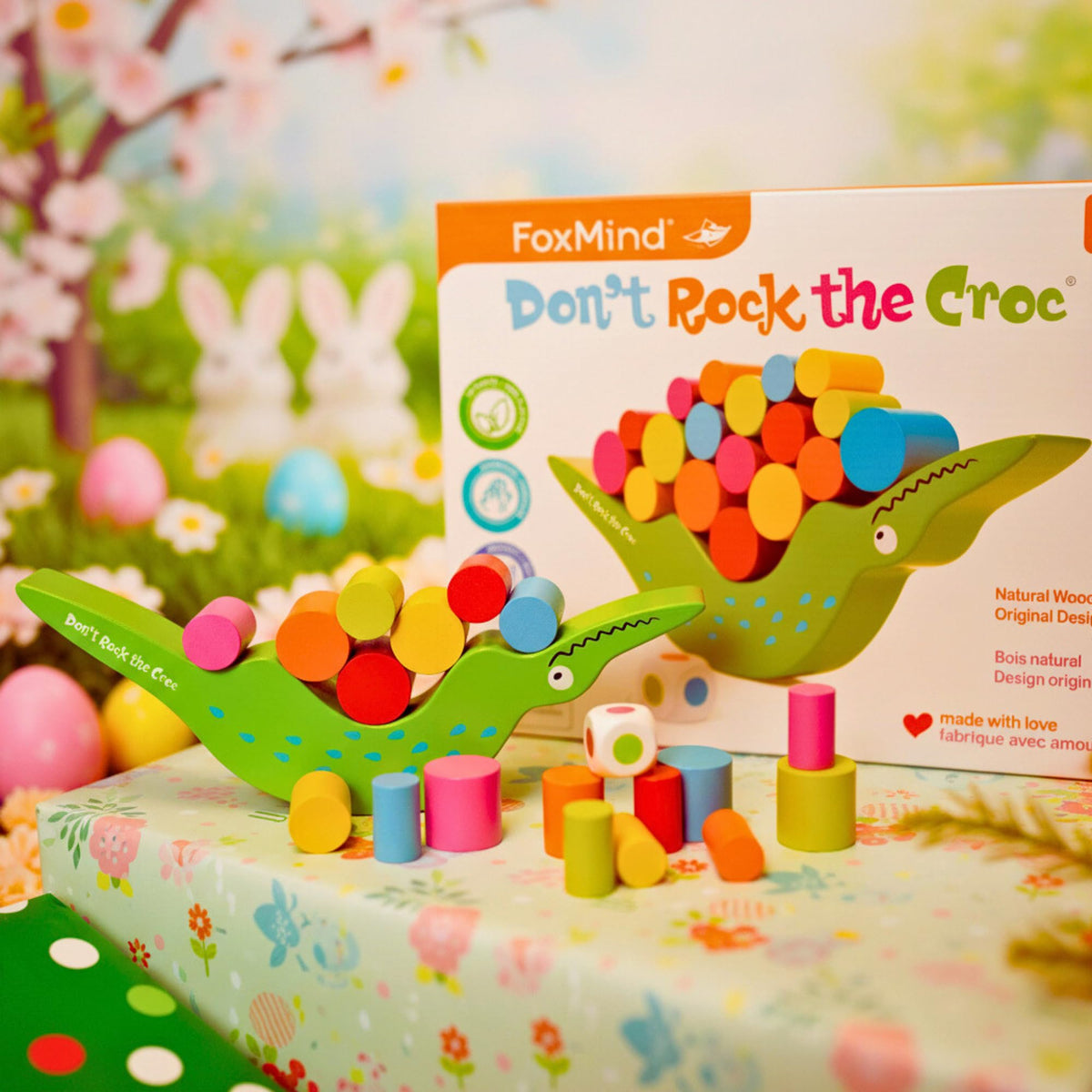 FoxMind Don't Rock The Croc – Toddler & Family Board Game for 3-5 Year Olds