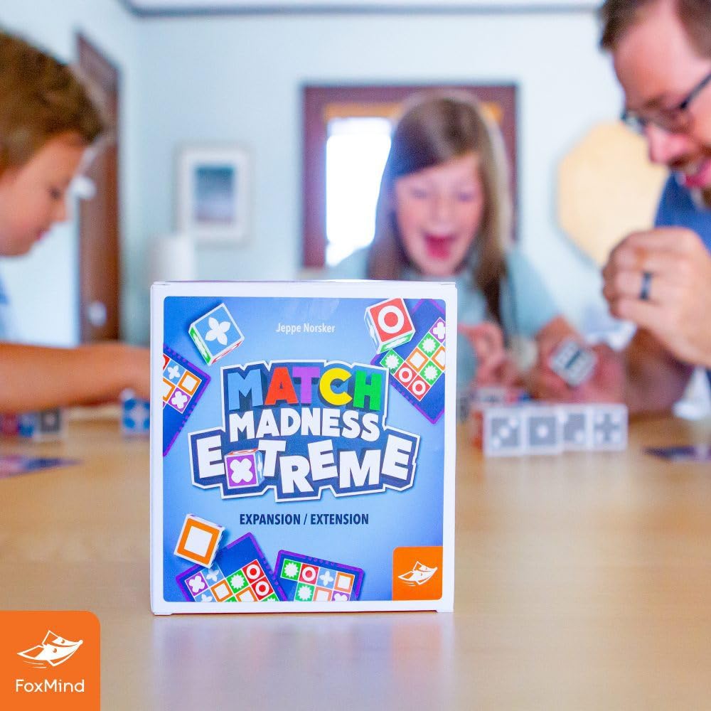 FoxMind Match Madness Extreme Expansion Pack | 60 New Cards & Cube Block (Ages 7+)