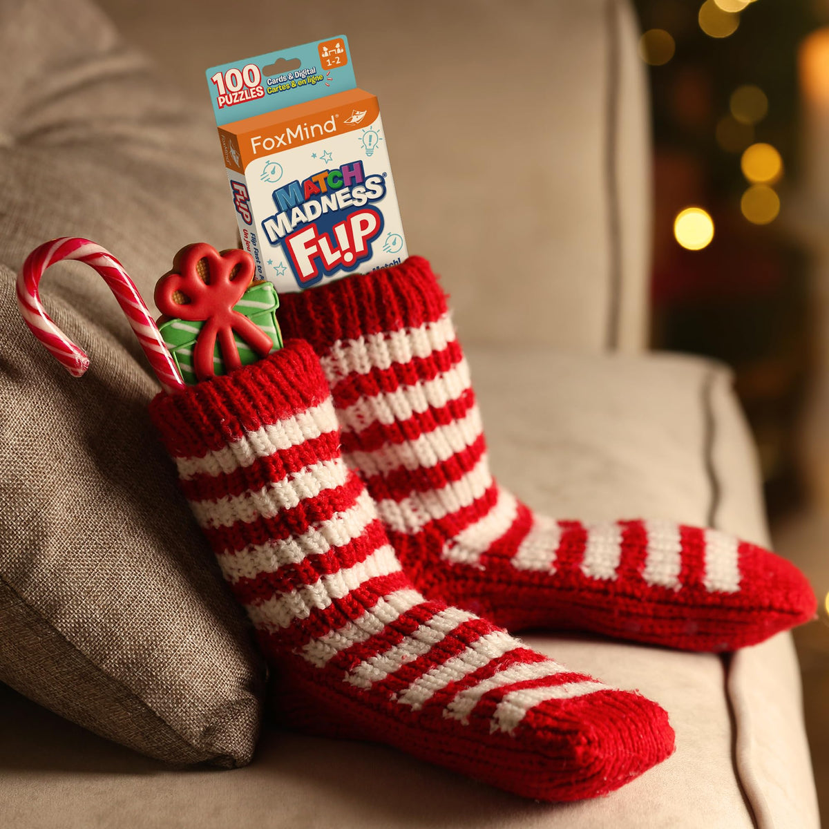 FoxMind Match Madness Flip — Travel-Sized Pattern Matching Puzzle Game for Kids 7+ (1-2 Players)