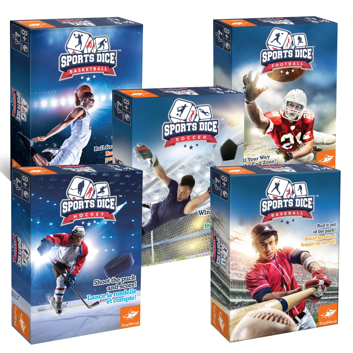 FoxMind Sports Dice Baseball – Quick, Easy to Learn Family Game for 2–4 Players