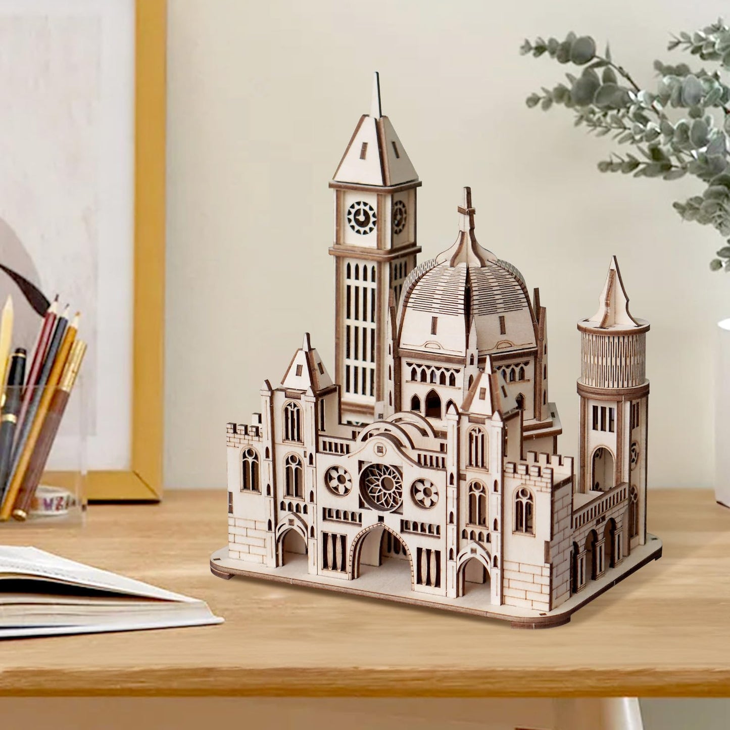 Foyucool 3D Castle Puzzle for Adults | DIY Wooden Model Kit