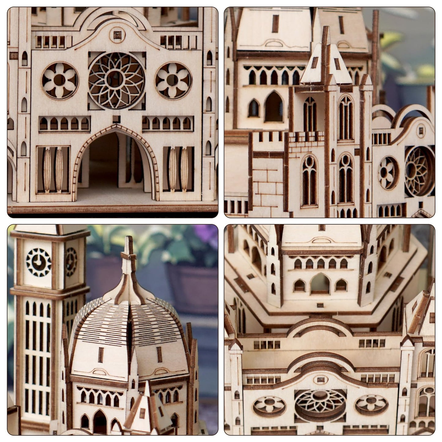 Foyucool 3D Castle Puzzle for Adults | DIY Wooden Model Kit