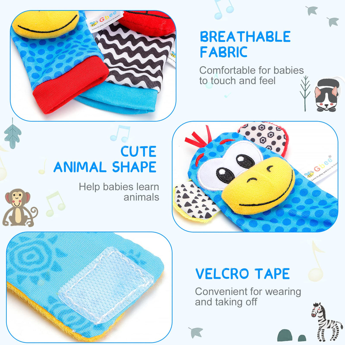 FPVERA Baby Wrist Rattles & Sock Toys – 8-Piece Newborn Sensory Set (0-6 Months)