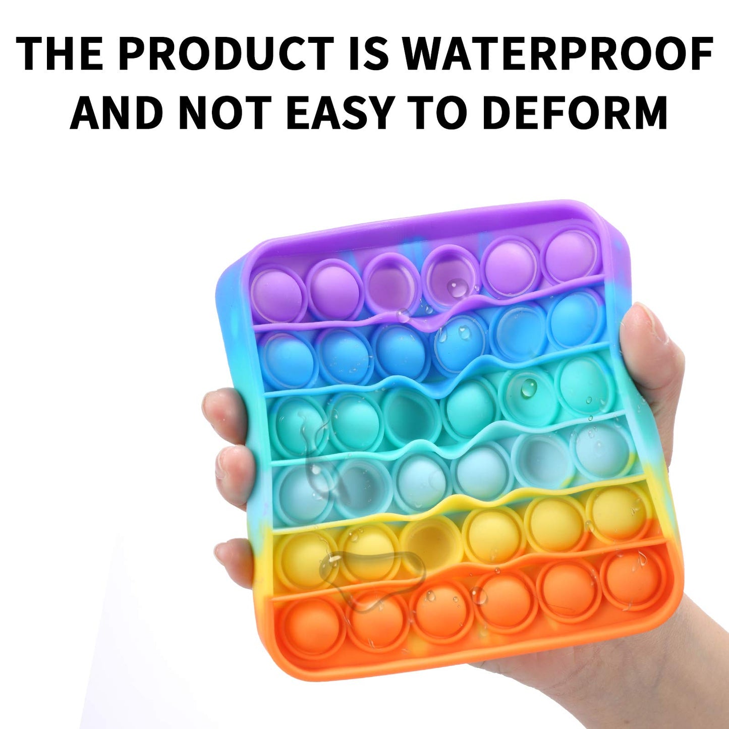 Fpxnb 2 Packs Pop Fidget Sensory Toys – Round & Square Silicone Stress Relief Toys for Kids, Teens, and Adults (Set of 2)