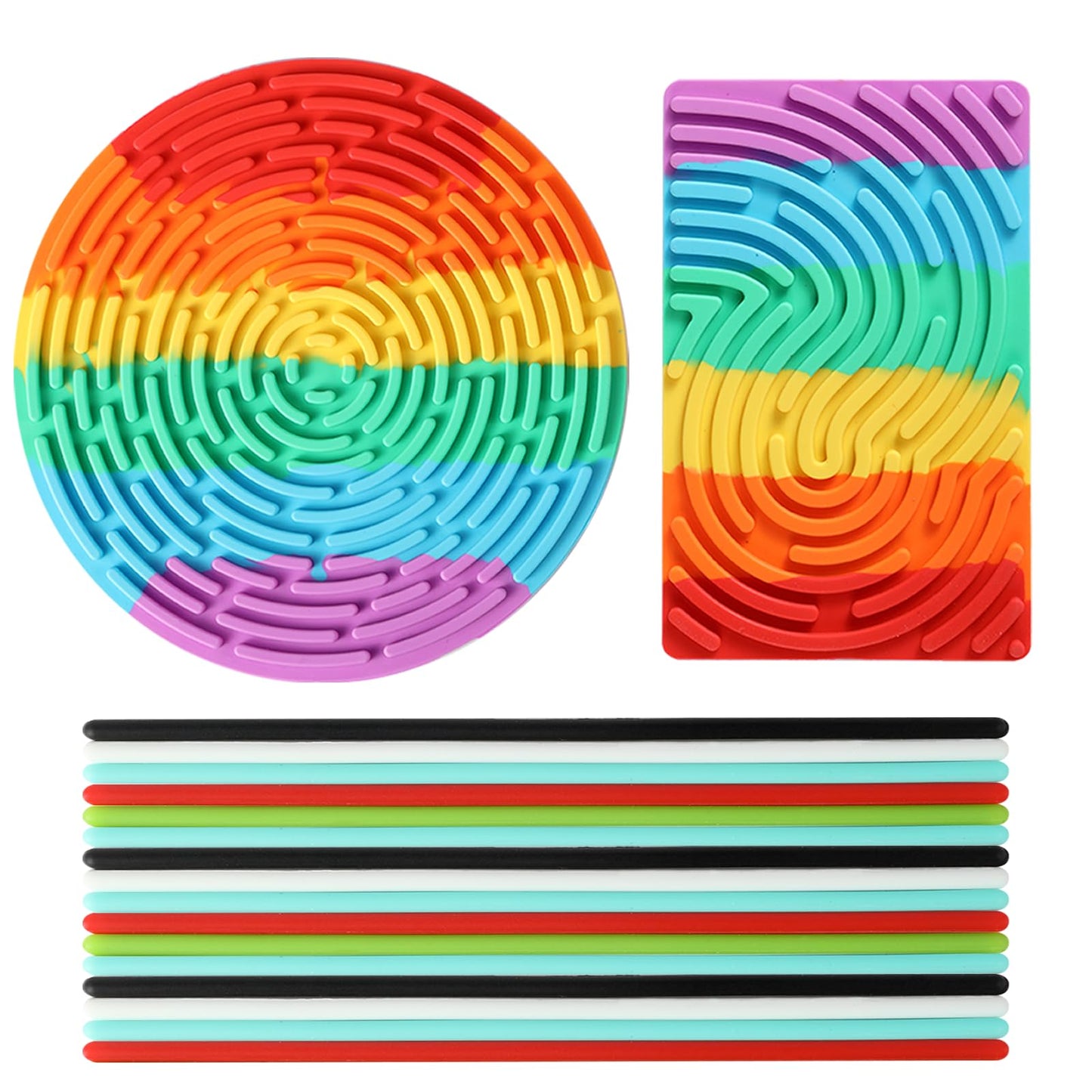 Fpxnb 2 Pack Silicone Sensory Fidget Toy – Calming Activity Board for Kids & Adults