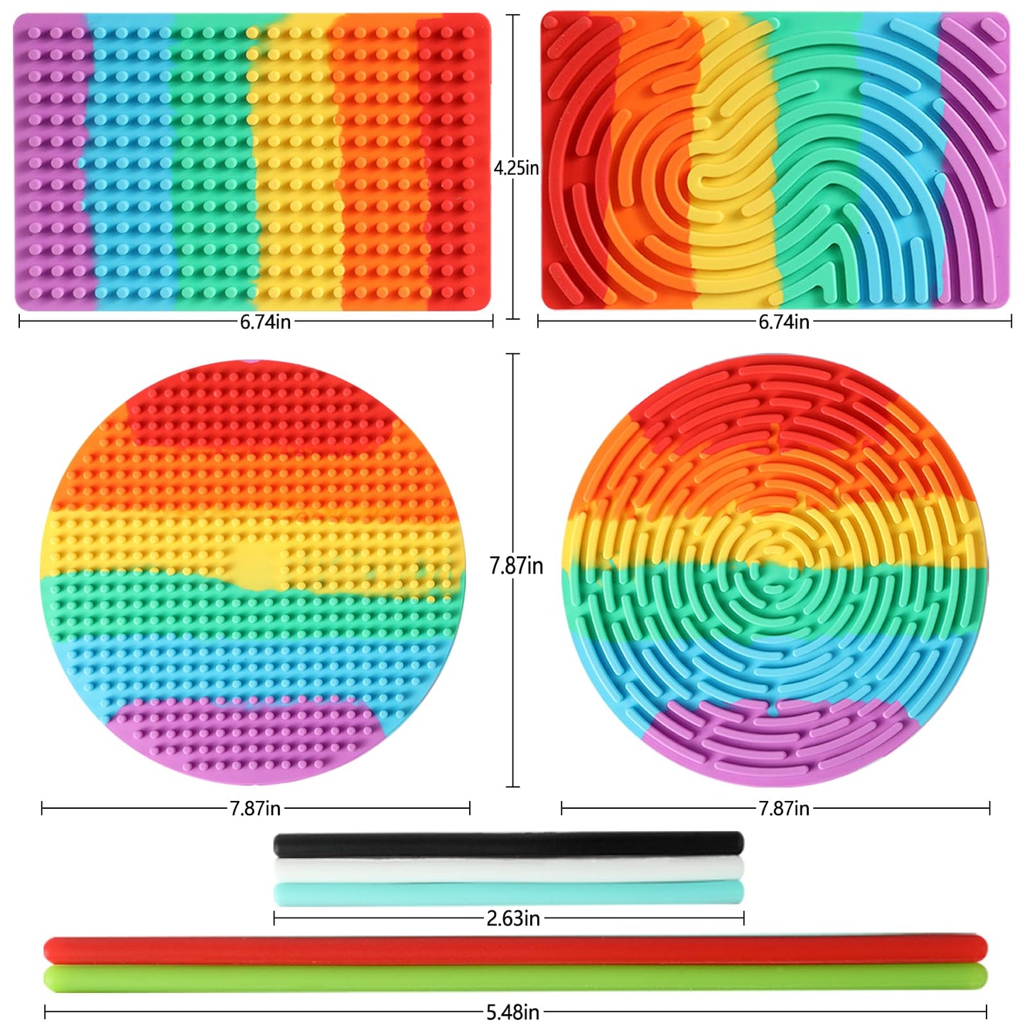 Fpxnb 2 Pack Silicone Sensory Fidget Toy – Calming Activity Board for Kids & Adults