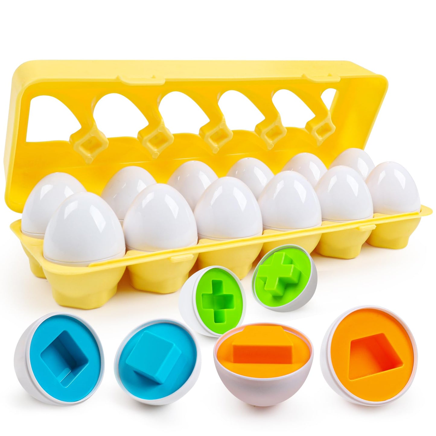 FQKIOMY Toddler Eggs Toys – Montessori Shape Sorting & Fine Motor Skills (Ages 1-3)