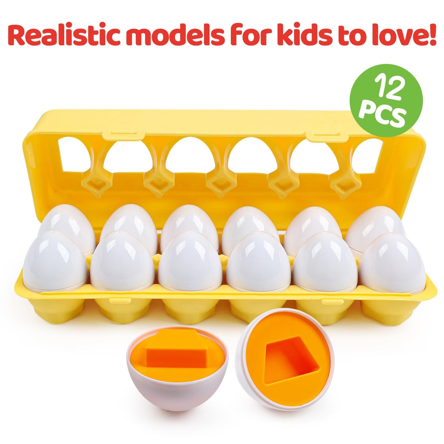 FQKIOMY Toddler Eggs Toys – Montessori Shape Sorting & Fine Motor Skills (Ages 1-3)