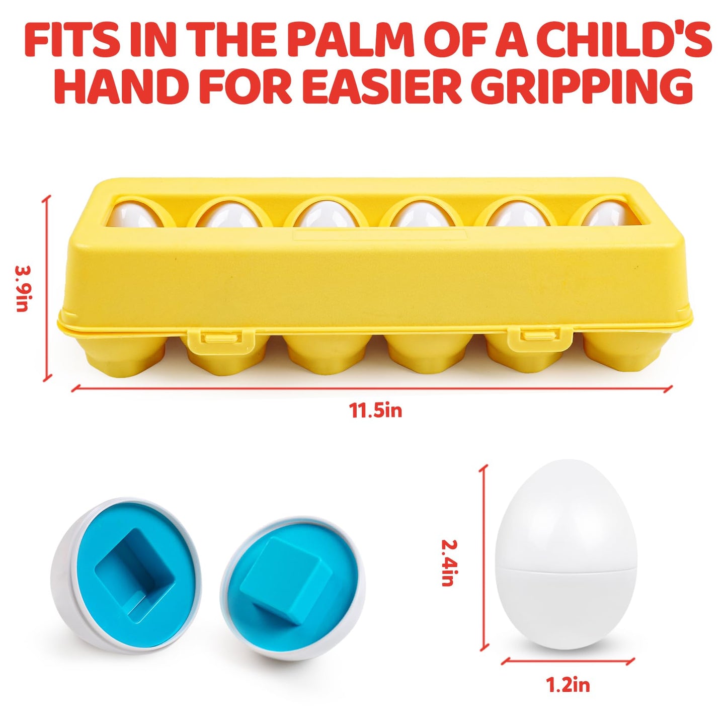 FQKIOMY Toddler Eggs Toys – Montessori Shape Sorting & Fine Motor Skills (Ages 1-3)