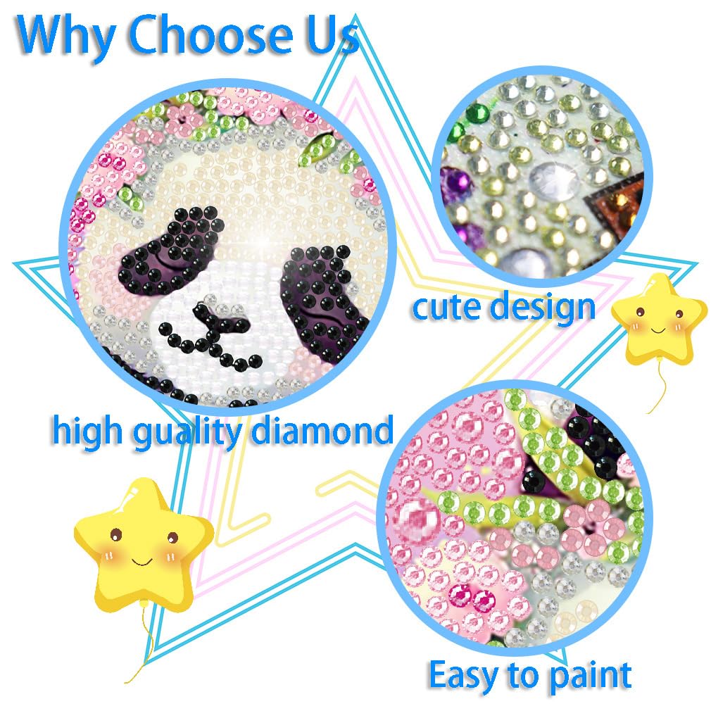 FQOVKYN 4-Pack 5D Cartoon Diamond Art Kit for Kids – Full Round Drill