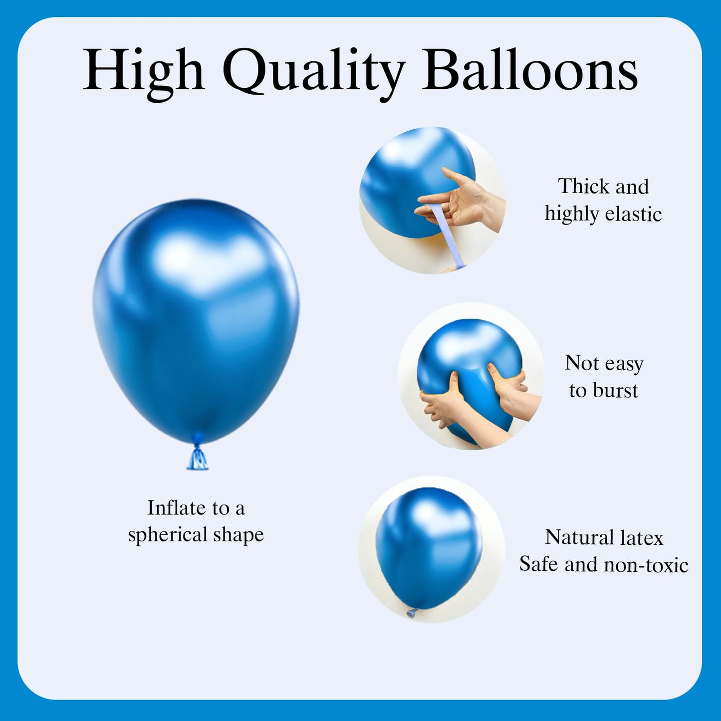 FQZYLCH Blue Balloons Garland Arch Kit — 130pcs Navy & Light Blue Party Decor
