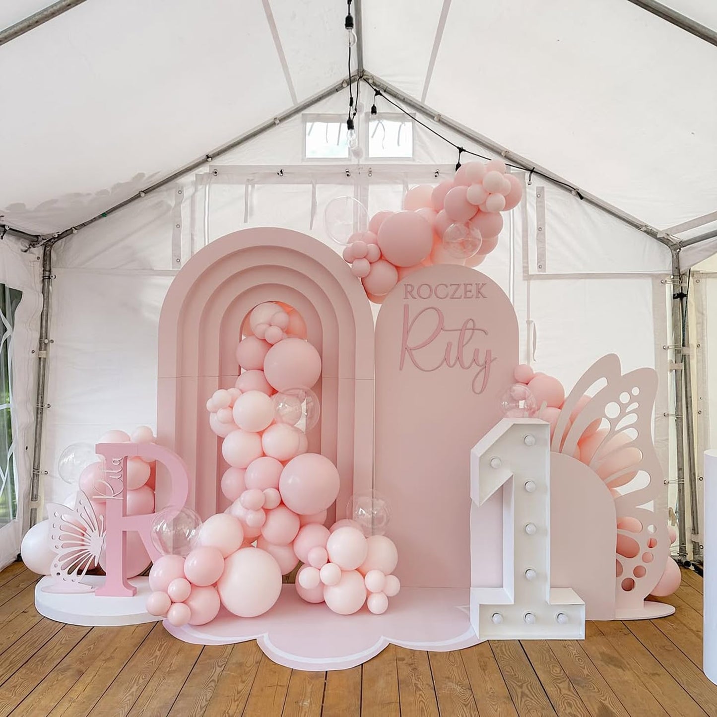 FQZYLCH Light Pink & White Balloon Garland Kit – 130pcs Balloon Arch for Weddings & Parties
