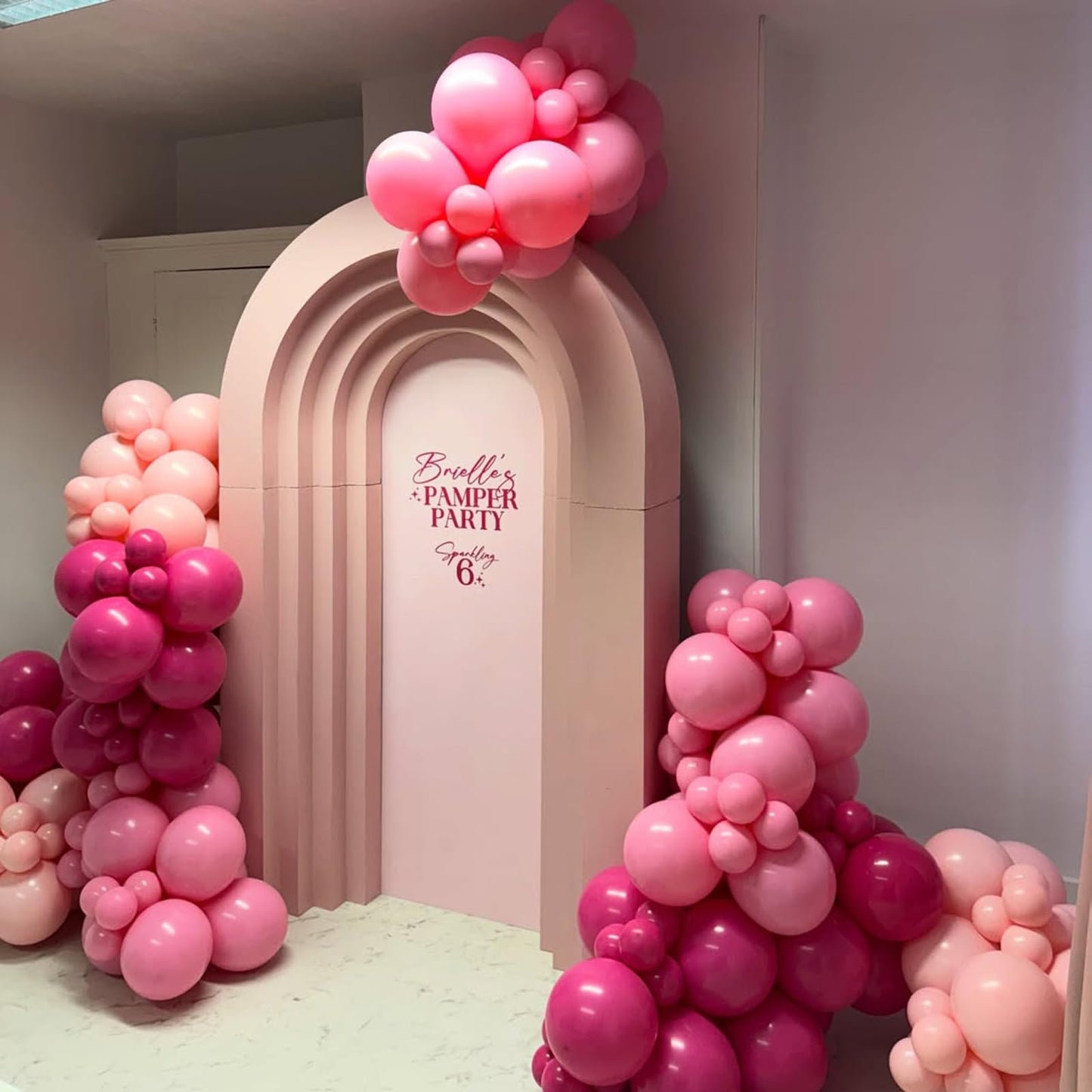 FQZYLCH Pink Balloons Garland Arch Kit — 130pcs Thickened Latex Balloons for Weddings & Parties