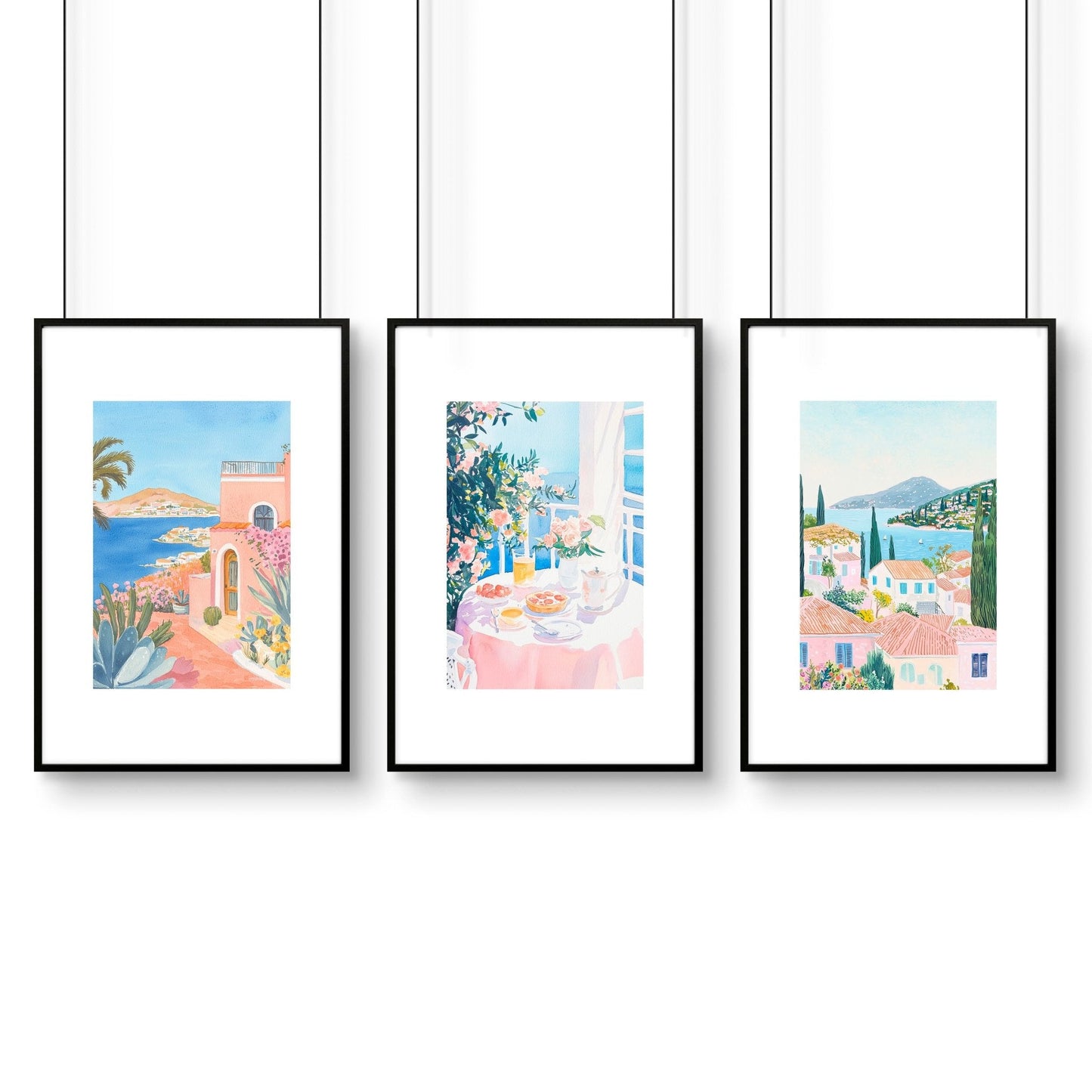 Framed Printed Artwork | Set of 3 Beach Decor Wall art Prints