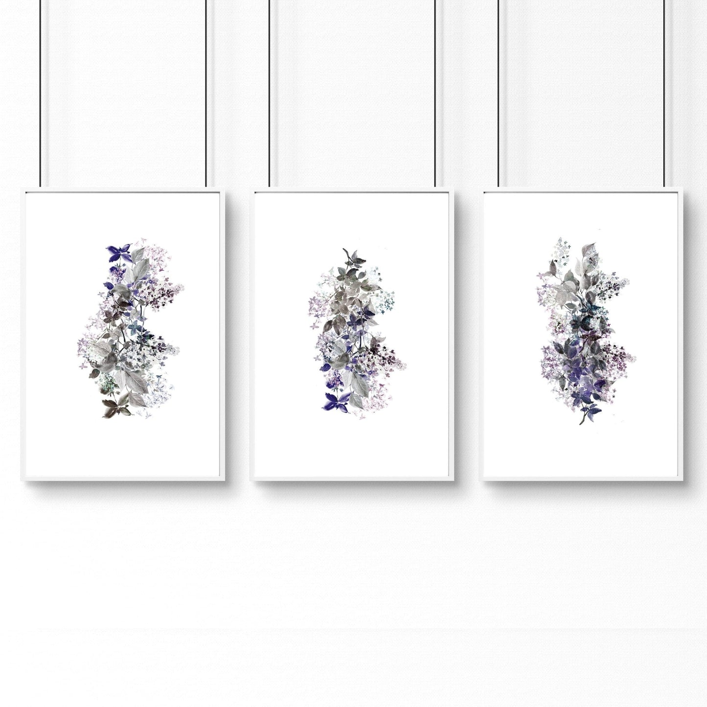 Framed prints bathroom | set of 3 Shabby Chic wall prints