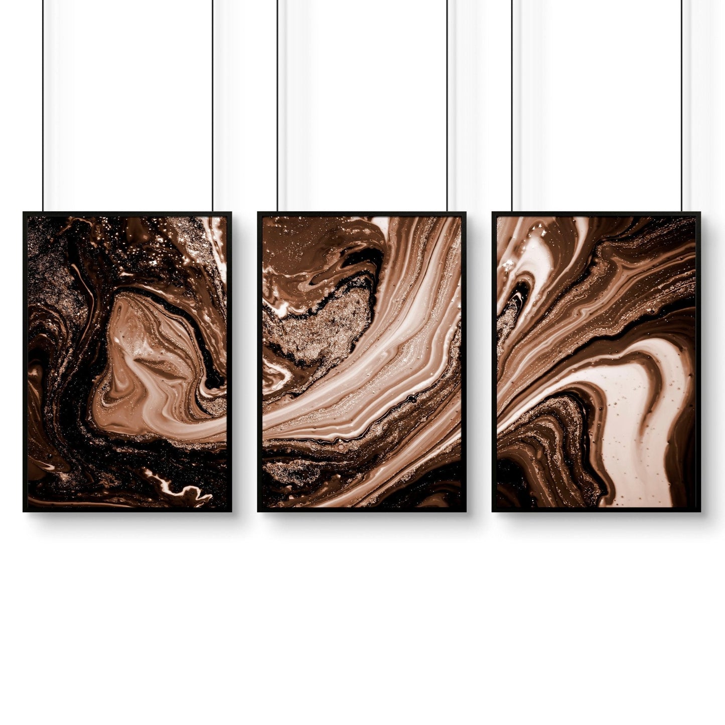 Framed wall art abstract | set of 3 wall art prints