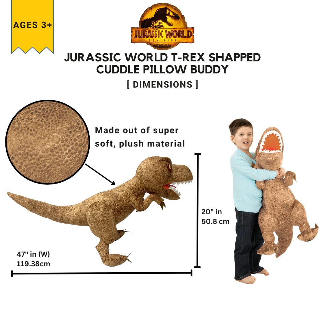 Franco Jurassic World Dominion Rexy Plush Pillow Buddy — 32-Inch T-Rex