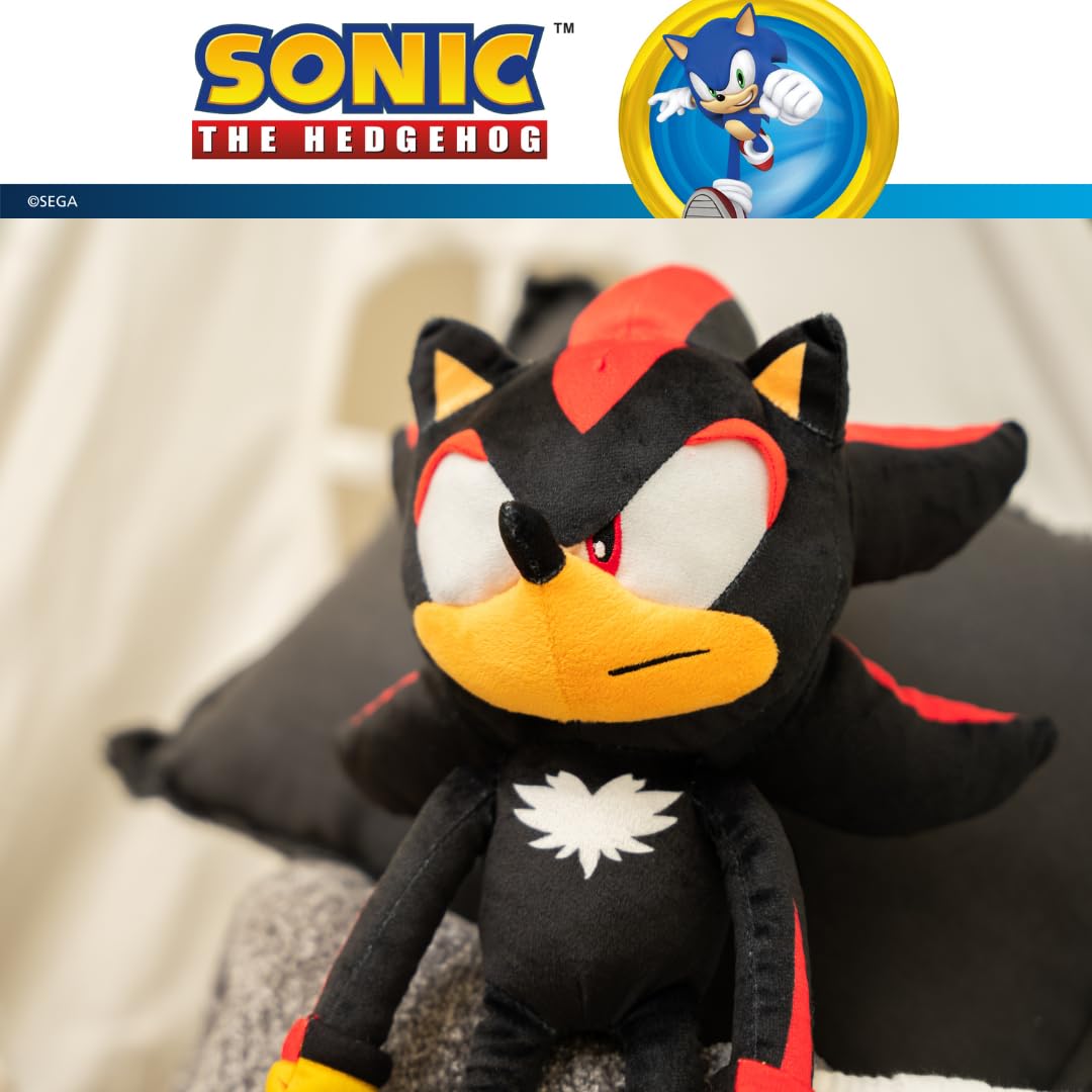 Franco Sonic Shadow Hedgehog Plush Cuddle Pillow – 22in, Officially Licensed