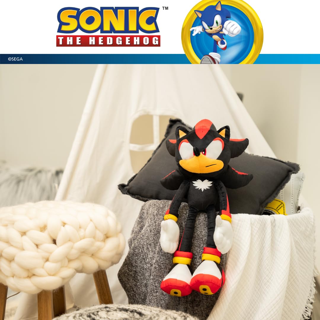 Franco Sonic Shadow Hedgehog Plush Cuddle Pillow – 22in, Officially Licensed