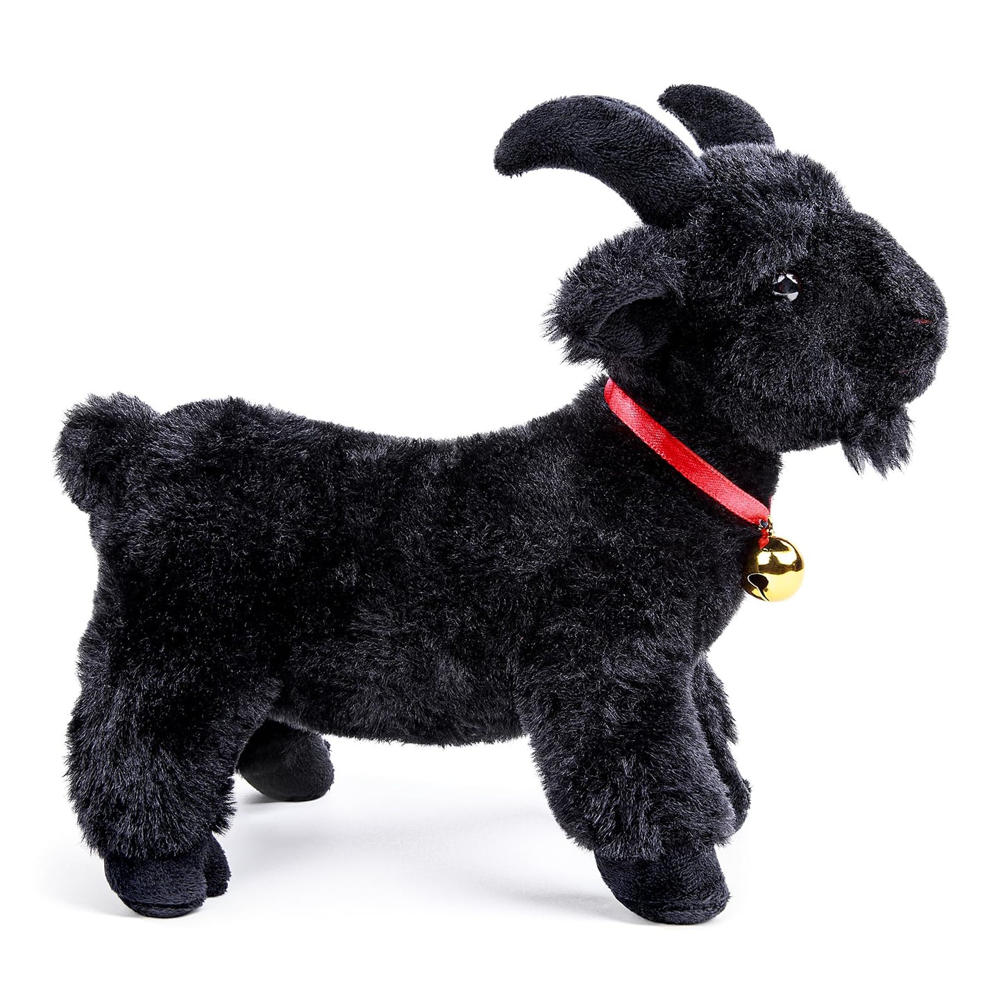 Frankiezhou Home Screaming Standing Black Goat Plush Toy – 10in with Bell