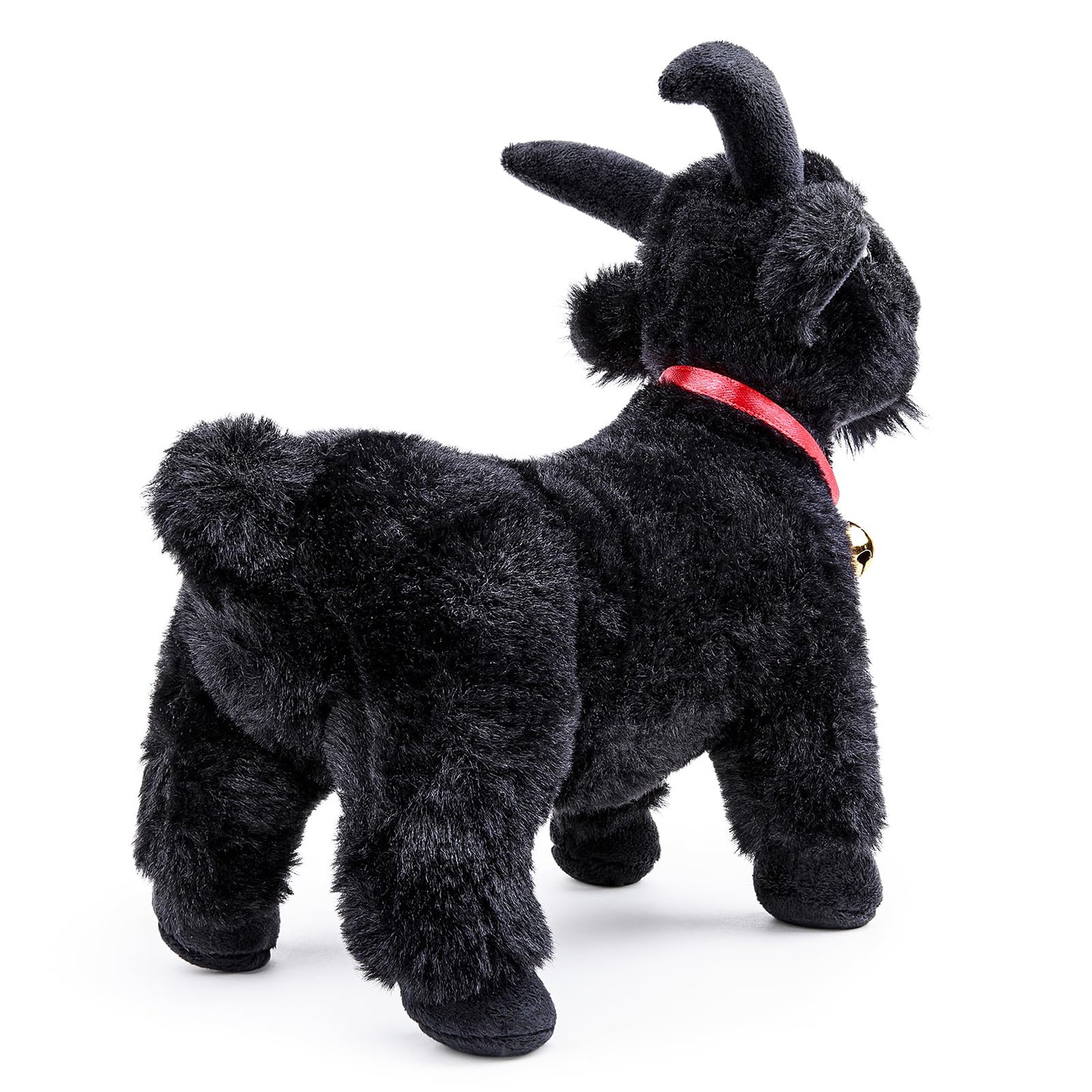 Frankiezhou Home Screaming Standing Black Goat Plush Toy – 10in with Bell