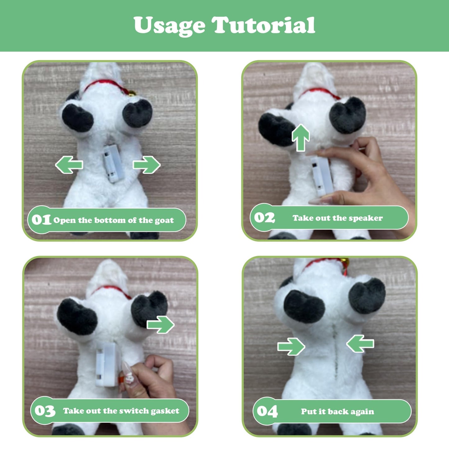 Frankiezhou Home Screaming Standing Black Goat Plush Toy – 10in with Bell
