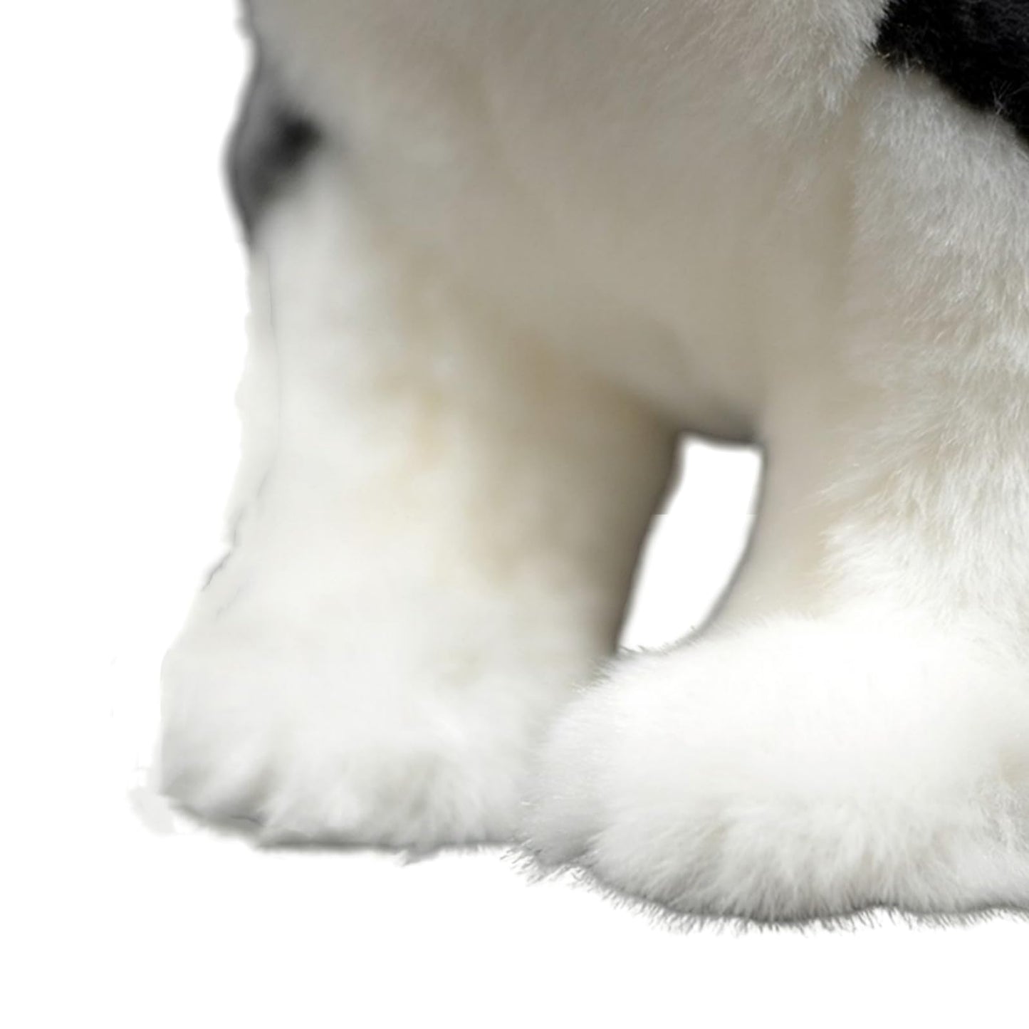 FRANKIEZHOU Lifelike Husky Plush Toy — 11-inch Gray Alaskan Malamute Stuffed Animal