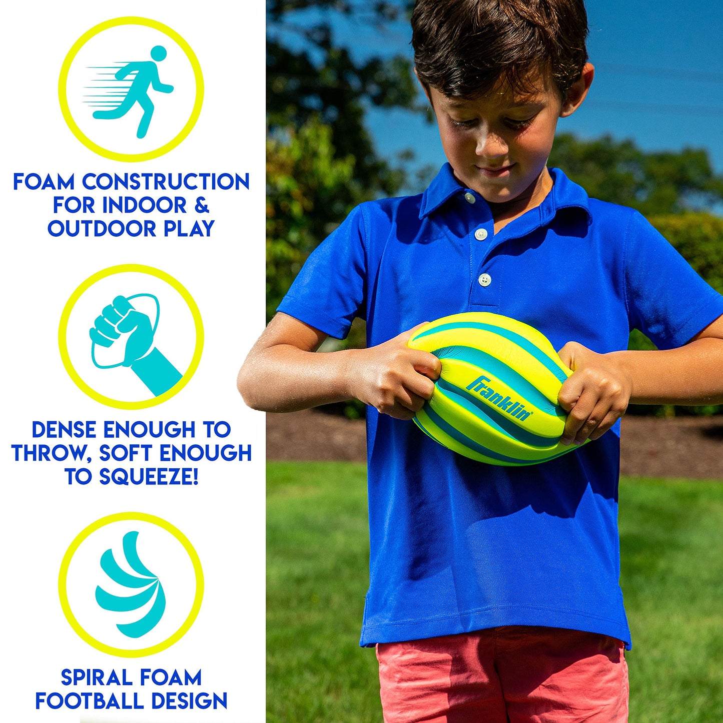 Franklin Sports Probrite 9-Inch Mini Foam Football – Bright Indoor/Outdoor Toy for Kids